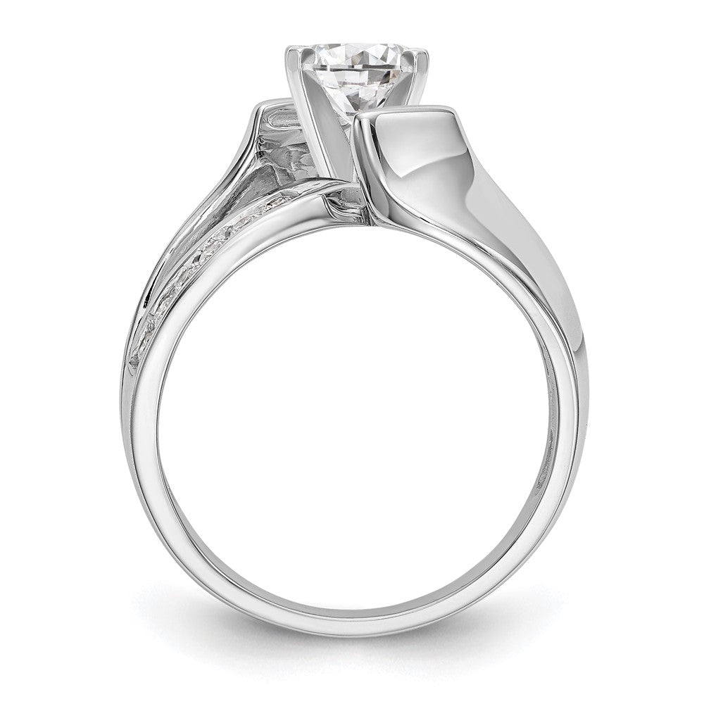 14K Weißgold Verlobungsring mit 0,2 ct. im Labor gezüchtetem Diamanten VS/SI+ G+, Halbfassung, Pavé-Fassung