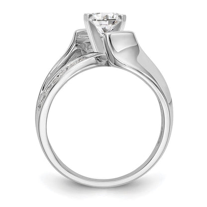 14K Weißgold Verlobungsring mit 0,2 ct. im Labor gezüchtetem Diamanten VS/SI+ G+, Halbfassung, Pavé-Fassung