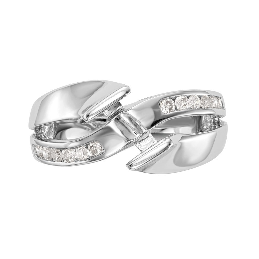 14K Weißgold Verlobungsring mit 0,2 ct. im Labor gezüchtetem Diamanten VS/SI+ G+, Halbfassung, Pavé-Fassung