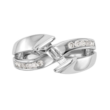 14K Weißgold Verlobungsring mit 0,2 ct. im Labor gezüchtetem Diamanten VS/SI+ G+, Halbfassung, Pavé-Fassung