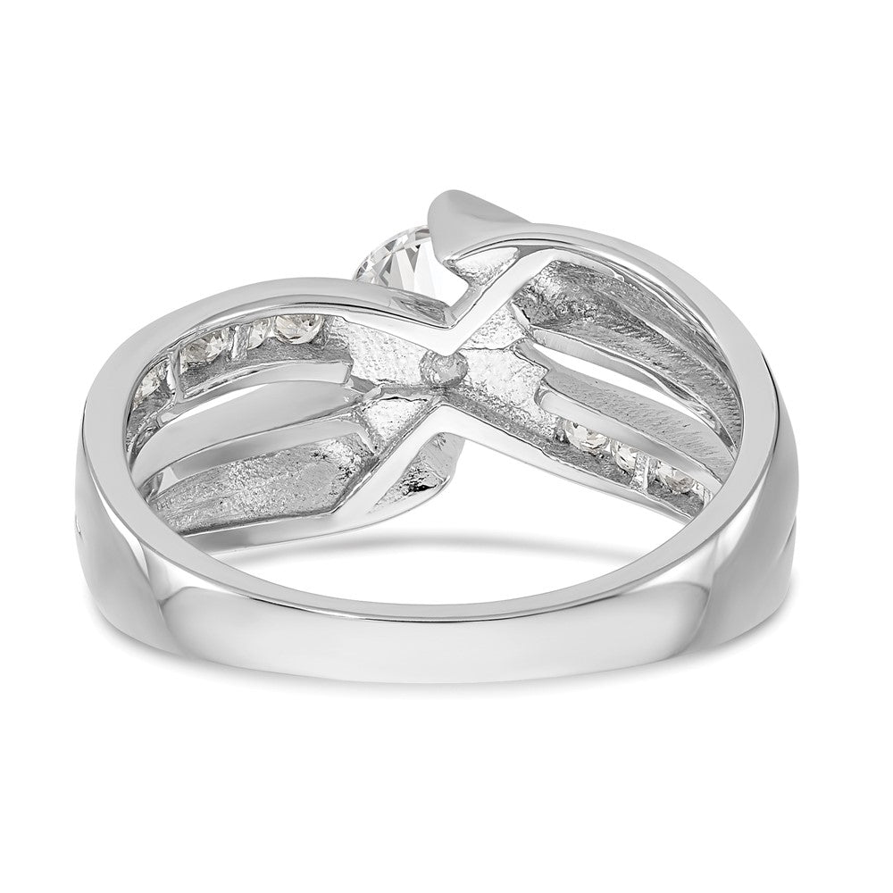 14K Weißgold Verlobungsring mit 0,2 ct. im Labor gezüchtetem Diamanten VS/SI+ G+, Halbfassung, Pavé-Fassung