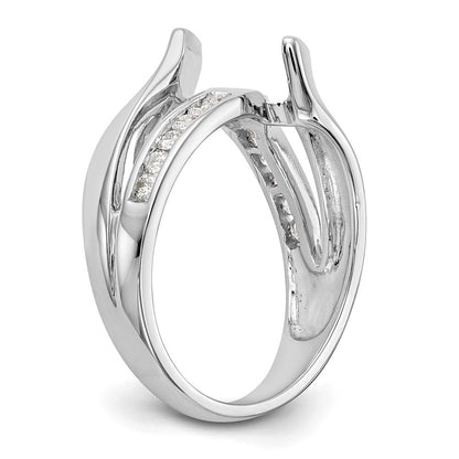 14K Weißgold Verlobungsring mit 0,2 ct. im Labor gezüchtetem Diamanten VS/SI+ G+, Halbfassung, Pavé-Fassung