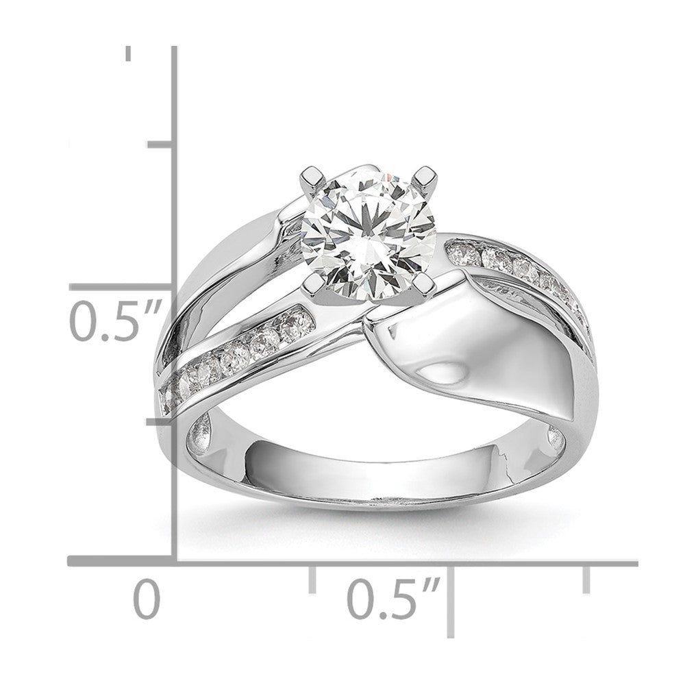 14K Weißgold Verlobungsring mit 0,2 ct. im Labor gezüchtetem Diamanten VS/SI+ G+, Halbfassung, Pavé-Fassung