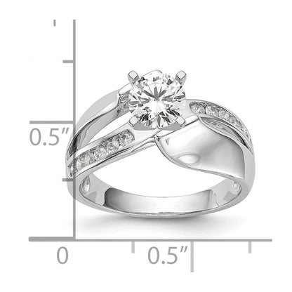 14K Weißgold Verlobungsring mit 0,2 ct. im Labor gezüchtetem Diamanten VS/SI+ G+, Halbfassung, Pavé-Fassung