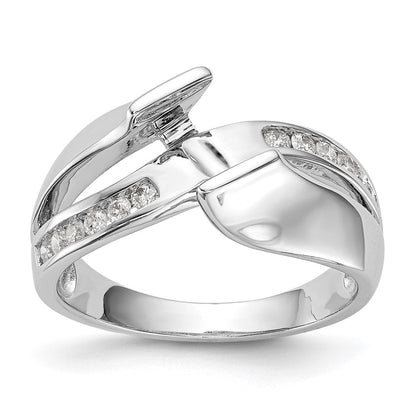 14K Weißgold Verlobungsring mit 0,2 ct. im Labor gezüchtetem Diamanten VS/SI+ G+, Halbfassung, Pavé-Fassung