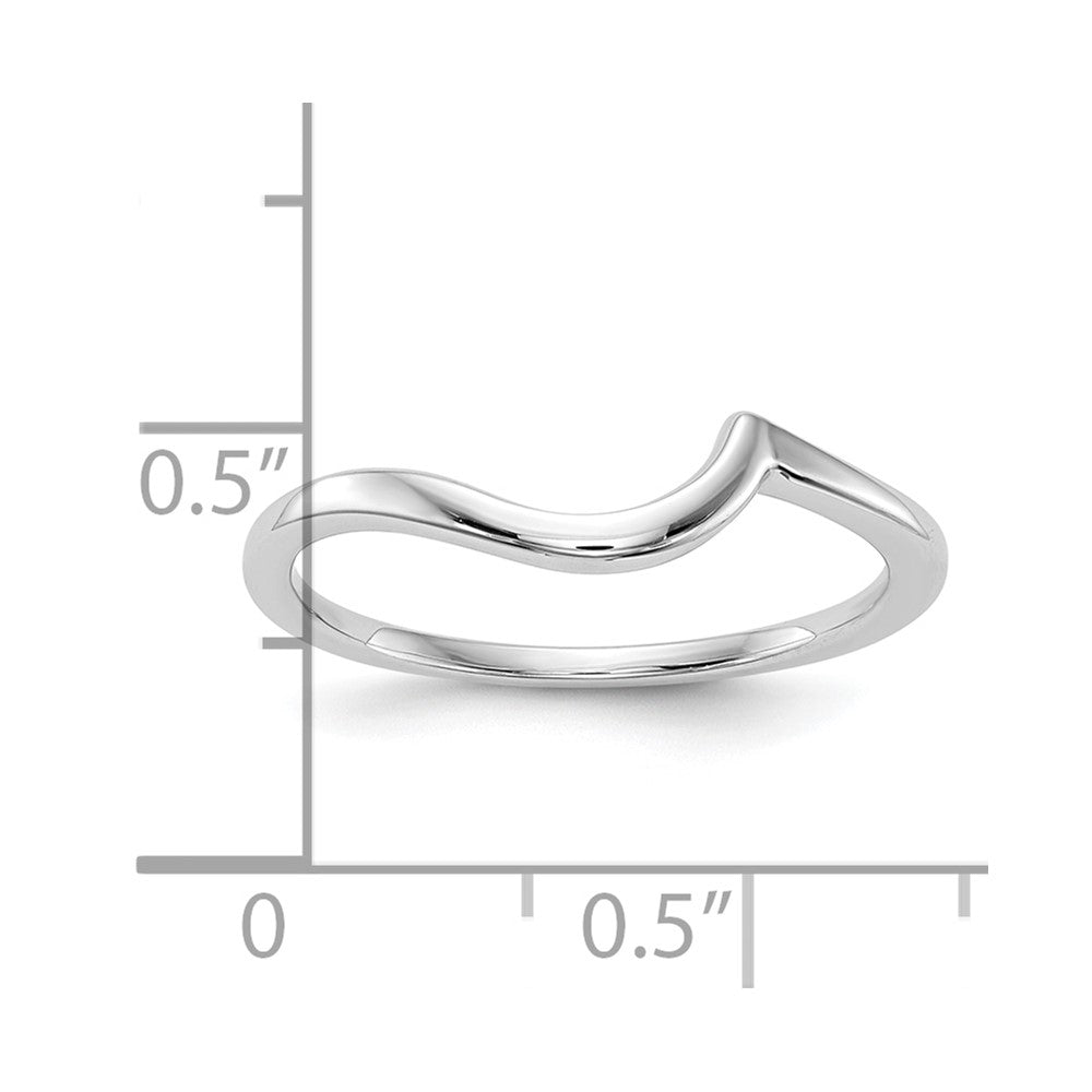 14K Weißgold Poliert Contoured Ehering