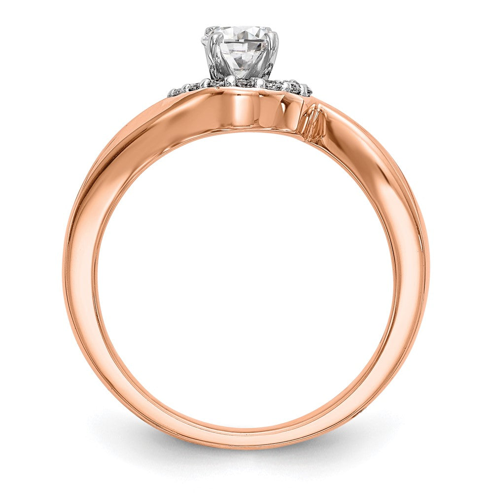 10K Roségold Stift Set Bypass 1/20 Karat Diamant Halbfassung Verlobungsring