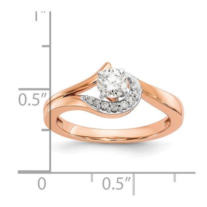 10K Roségold Stift Set Bypass 1/20 Karat Diamant Halbfassung Verlobungsring