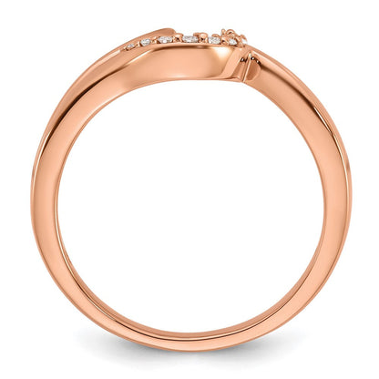 14K Roségold Verlobungsring mit Krappenfassung und simuliertem Diamant im Bypass-Design