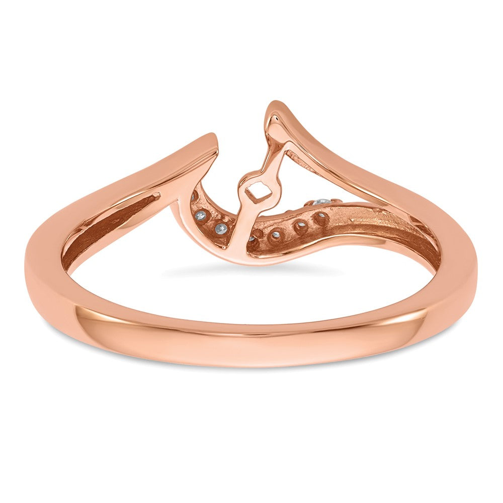 14K Roségold Verlobungsring mit Krappenfassung und simuliertem Diamant im Bypass-Design
