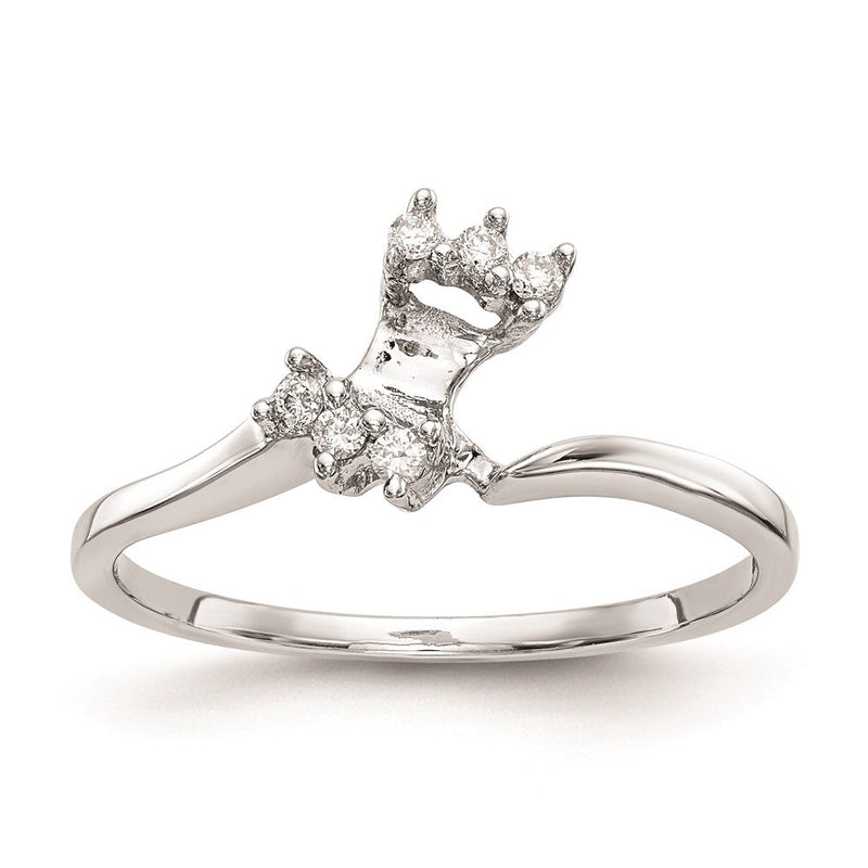 14K Weißgold Ehering mit natürlichen Diamanten