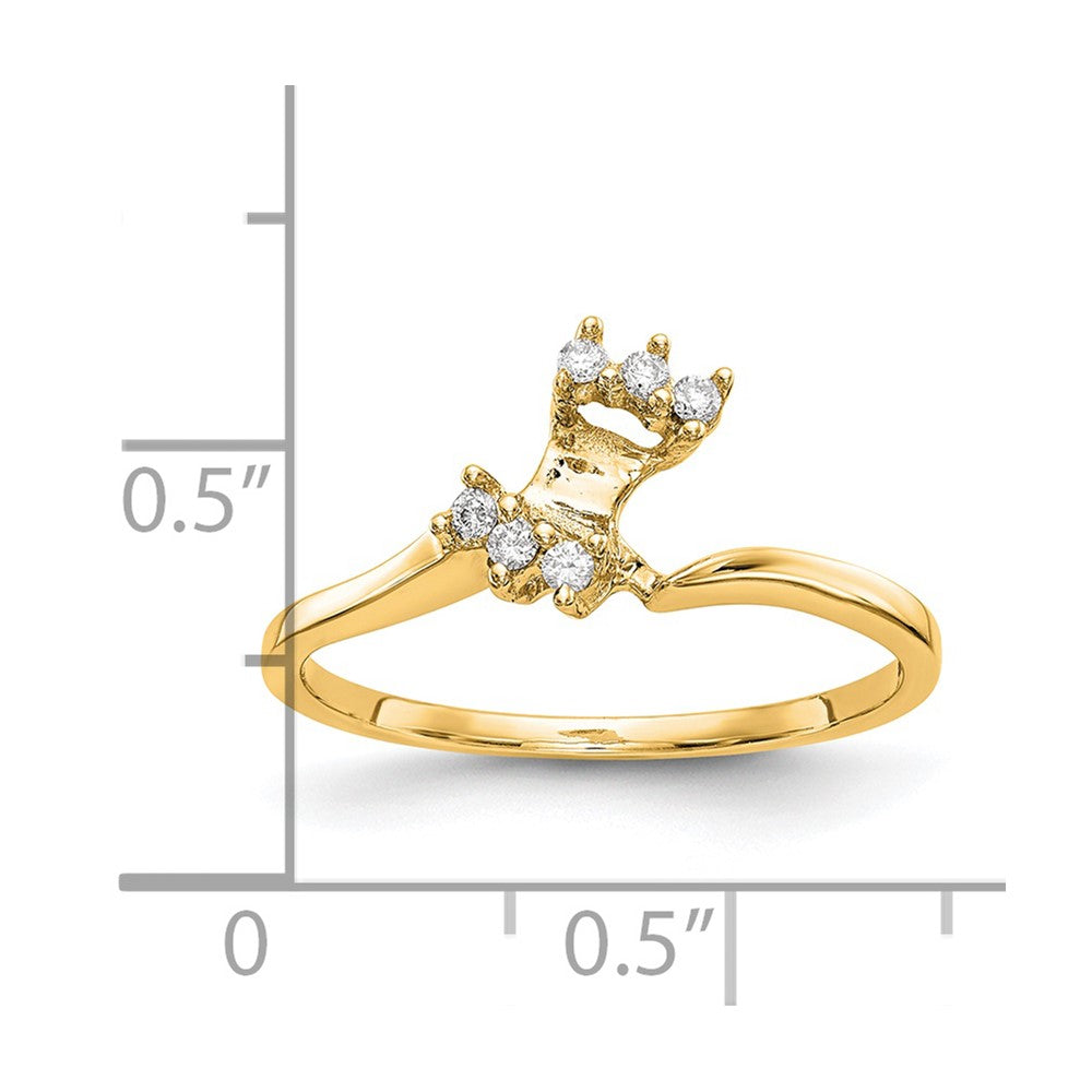 14K Gelbgold Ehering mit echten Diamanten