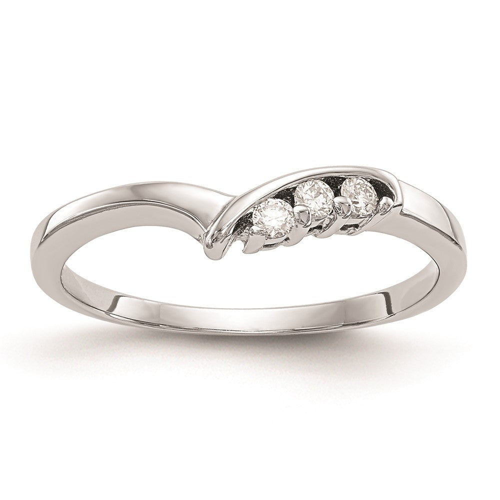 Trauring mit natürlichen Diamanten aus 14K Weißgold