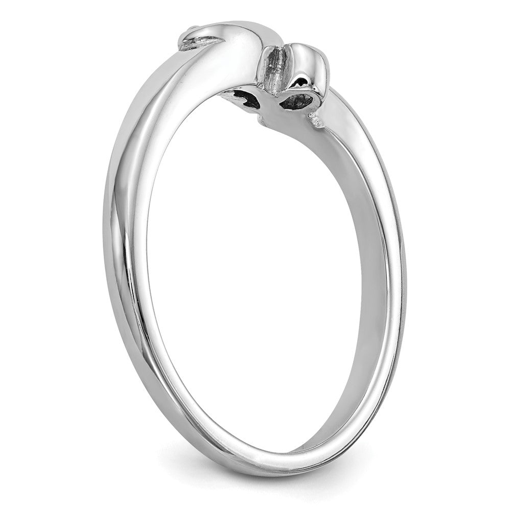 14K Weißgold Verlobungsring mit Krappenfassung und simulierten Diamanten im Bypass-Design
