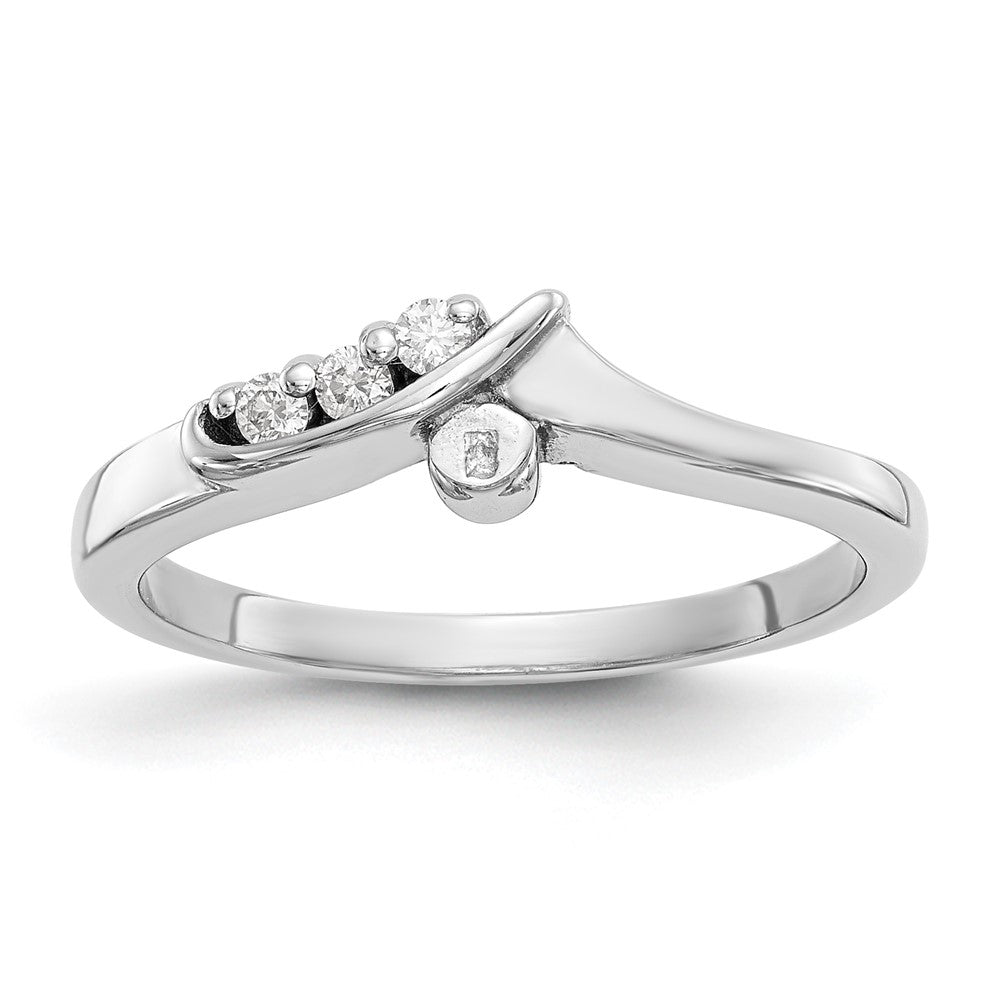 14K Weißgold Verlobungsring mit Krappenfassung und simulierten Diamanten im Bypass-Design