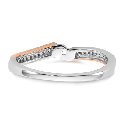 14K Bicolor Rosé- und Weißgold Verlobungsring mit 0,10 ct. im Peg-Set gefasstem, im Labor gezüchtetem Diamant, VS/SI+ G+, in By-Pass-Design