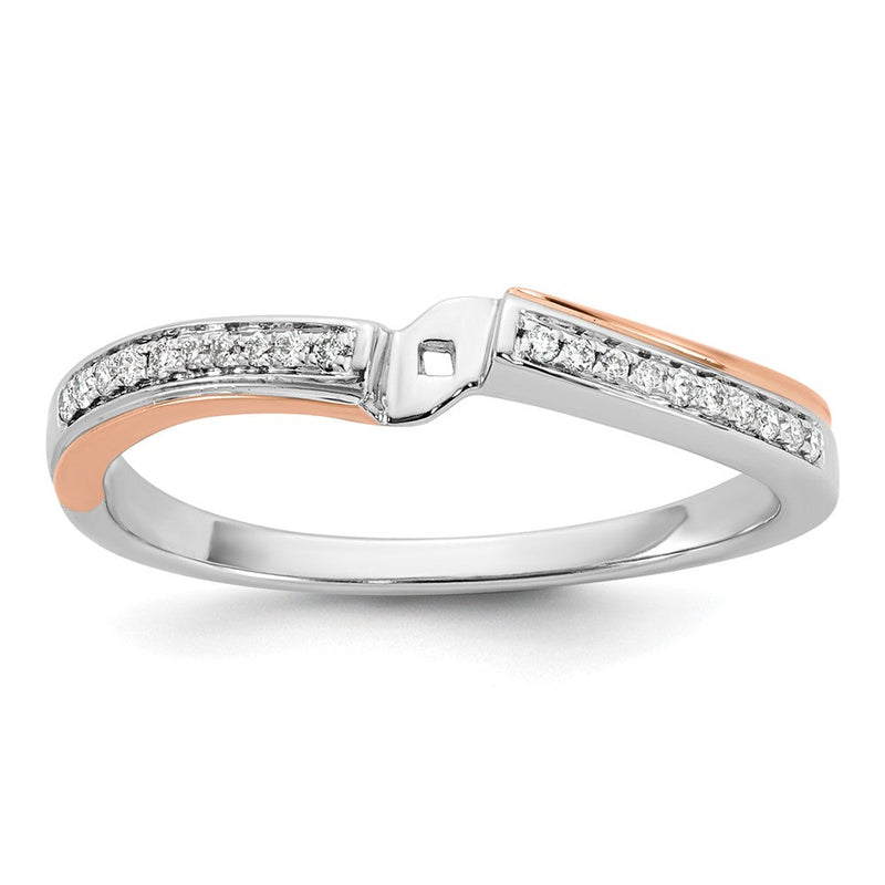 14K Bicolor Verlobungsring mit simulierten Diamanten im Überkreuz-Design