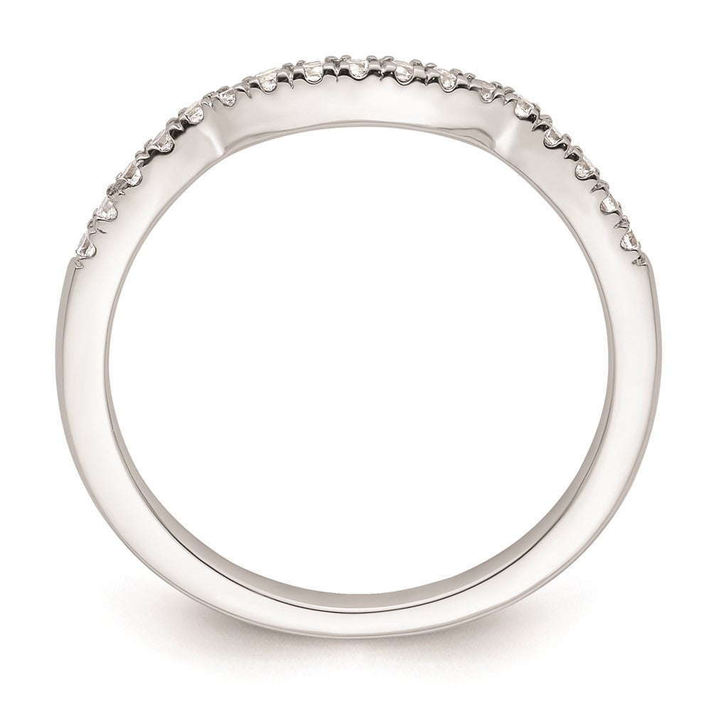 14K Weißgold Ehering mit echten Diamanten