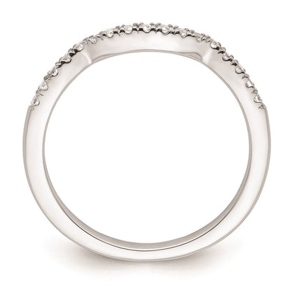 14K Weißgold Ehering mit echten Diamanten