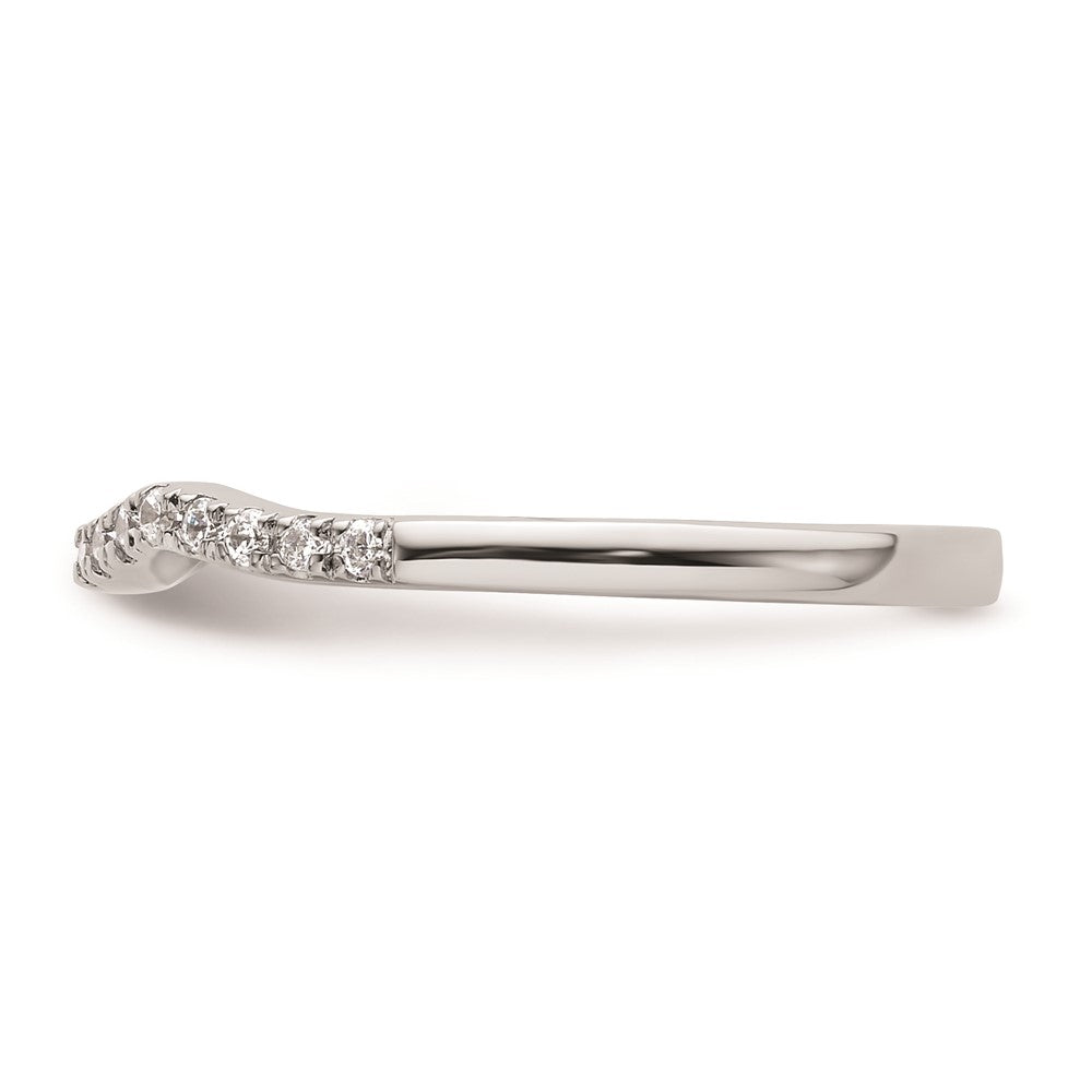 14K Weißgold Ehering mit echten Diamanten