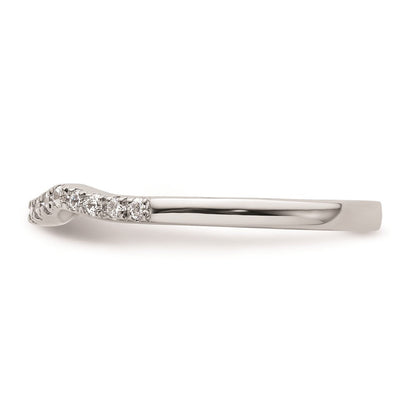 14K Weißgold Ehering mit echten Diamanten