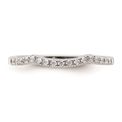14K Weißgold Ehering mit echten Diamanten