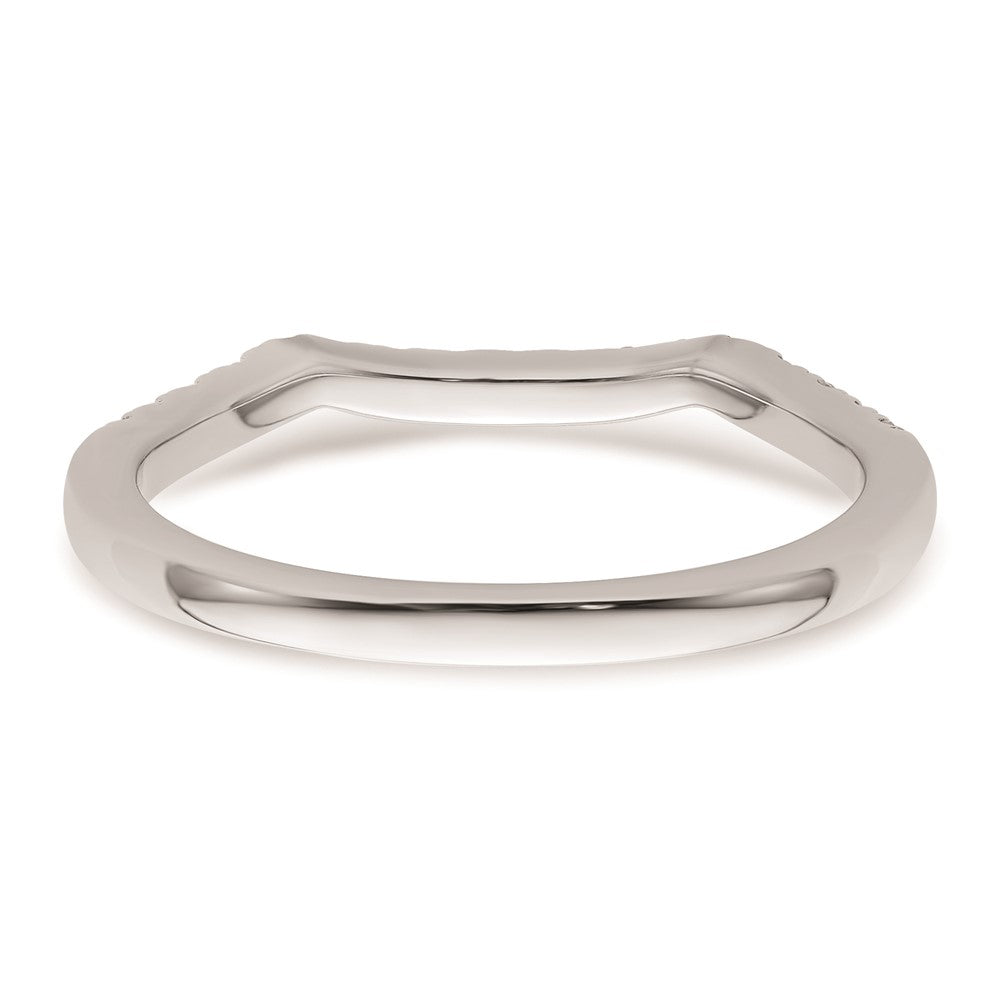 14K Weißgold Ehering mit echten Diamanten