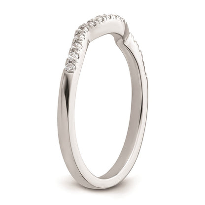 14K Weißgold Ehering mit echten Diamanten