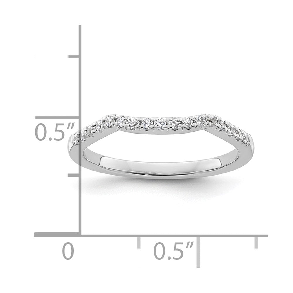 14K Weißgold Ehering mit echten Diamanten
