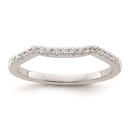14K Weißgold Ehering mit echten Diamanten