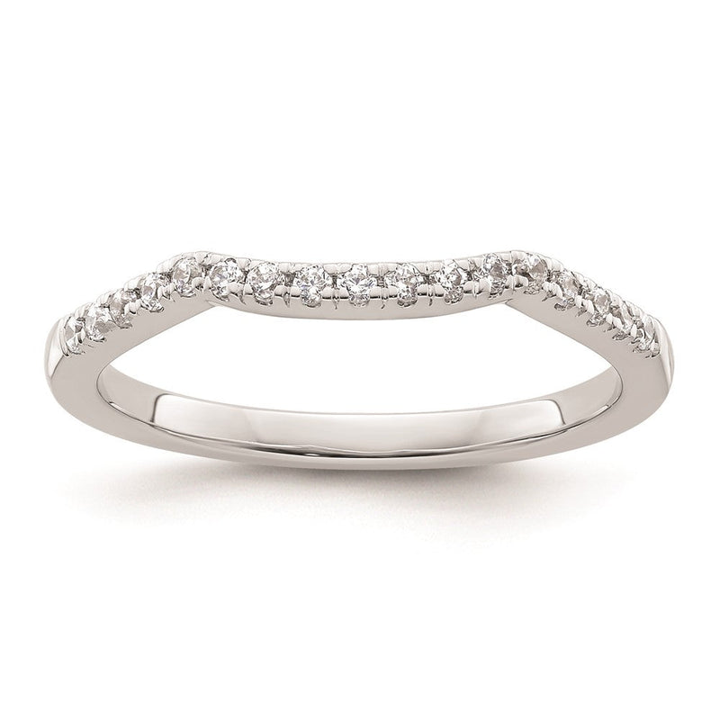 14K Weißgold Ehering mit echten Diamanten