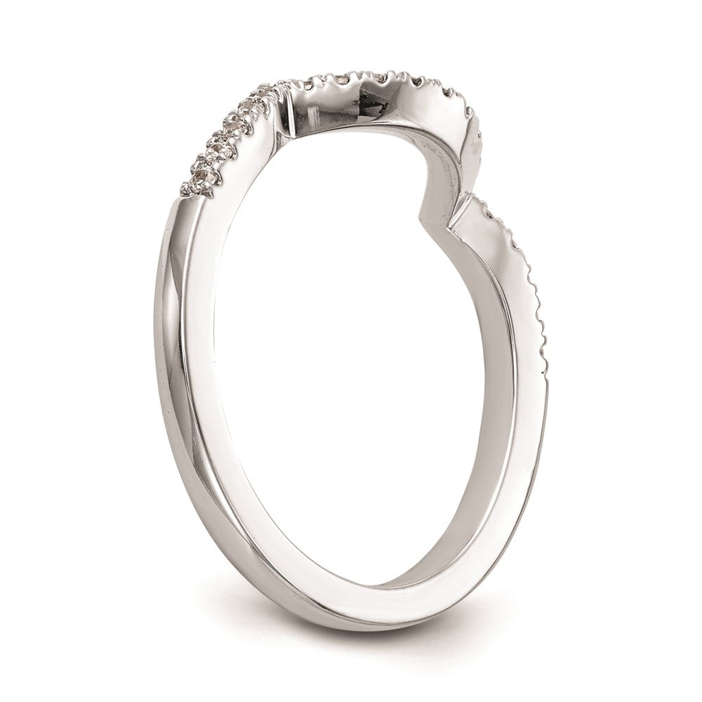 14K Weißgold Trauring mit natürlichen Diamanten