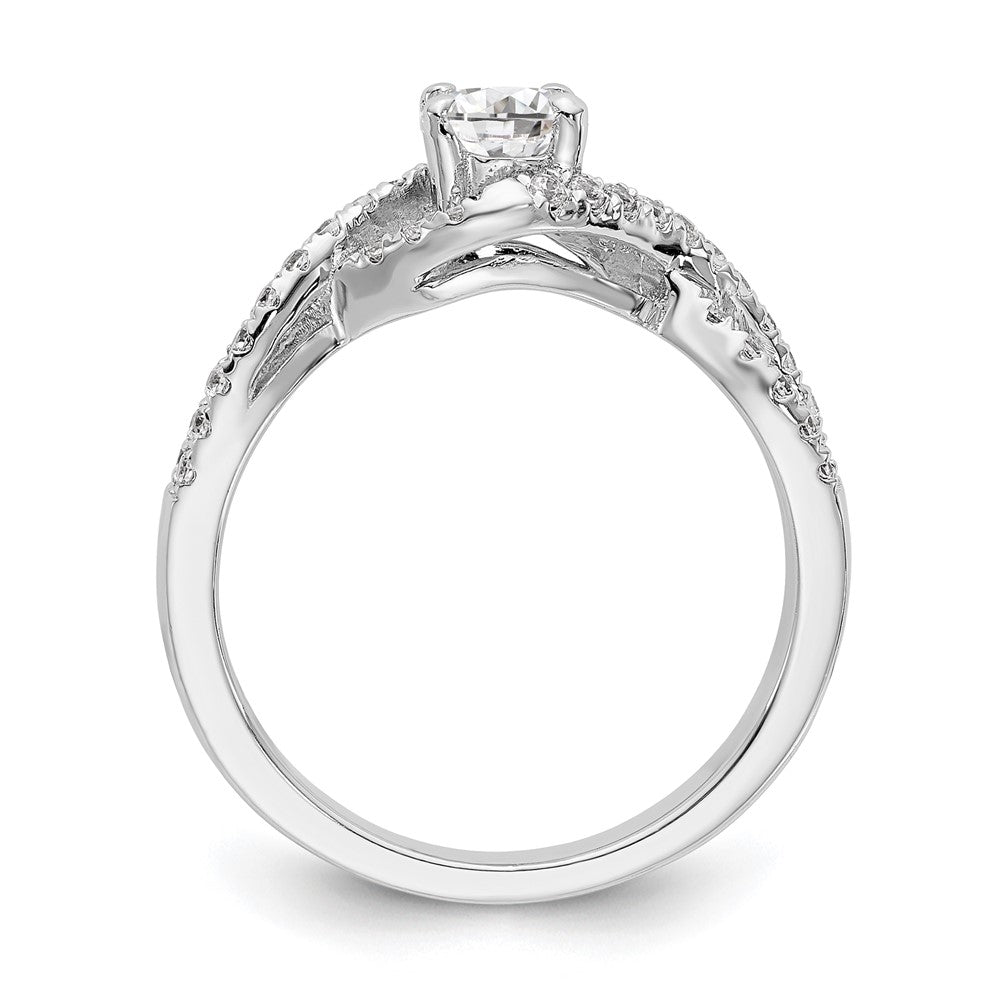14K Weißgold Verlobungsring mit Labor-gewachsenem Diamant im Rundschliff, VS/SI FGH