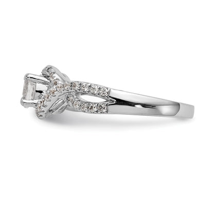 14K Weißgold Verlobungsring mit Labor-gewachsenem Diamant im Rundschliff, VS/SI FGH
