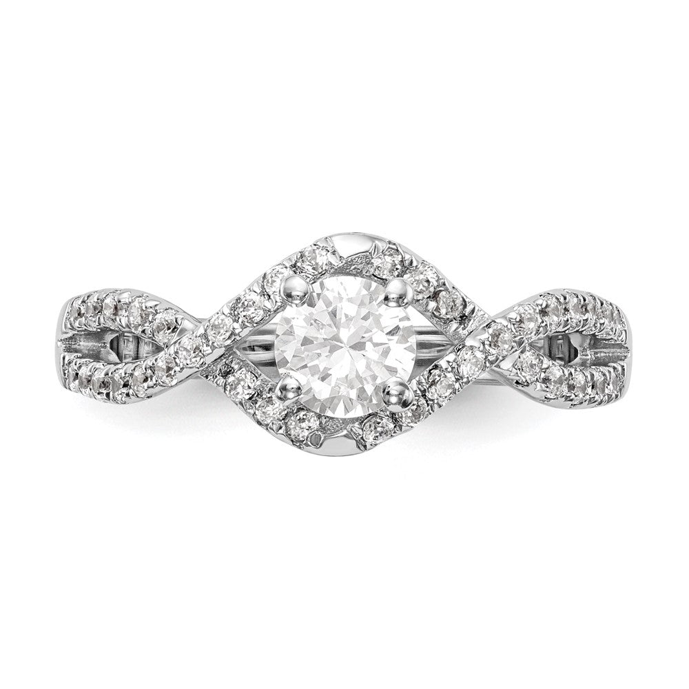 14K Weißgold Verlobungsring mit Labor-gewachsenem Diamant im Rundschliff, VS/SI FGH