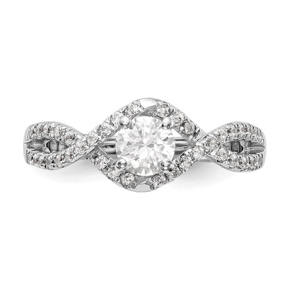 14K Weißgold Verlobungsring mit Labor-gewachsenem Diamant im Rundschliff, VS/SI FGH