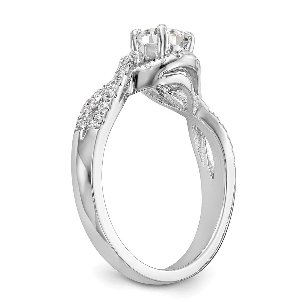 14K Weißgold Verlobungsring mit Labor-gewachsenem Diamant im Rundschliff, VS/SI FGH
