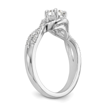 14K Weißgold Verlobungsring mit Labor-gewachsenem Diamant im Rundschliff, VS/SI FGH