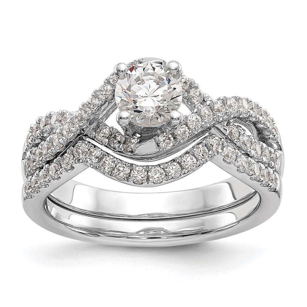 14K Weißgold Verlobungsring mit Labor-gewachsenem Diamant im Rundschliff, VS/SI FGH