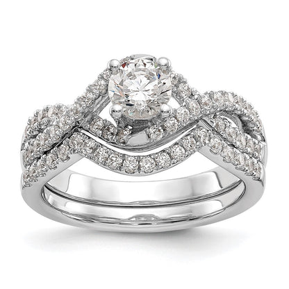 14K Weißgold Verlobungsring mit Labor-gewachsenem Diamant im Rundschliff, VS/SI FGH