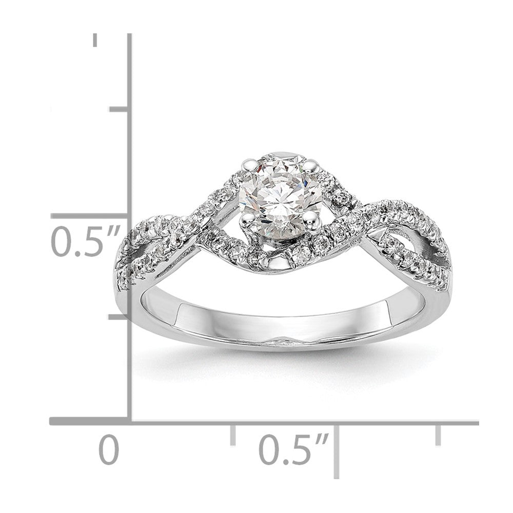 14K Weißgold Verlobungsring mit Labor-gewachsenem Diamant im Rundschliff, VS/SI FGH