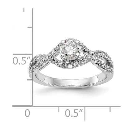 14K Weißgold Verlobungsring mit Labor-gewachsenem Diamant im Rundschliff, VS/SI FGH