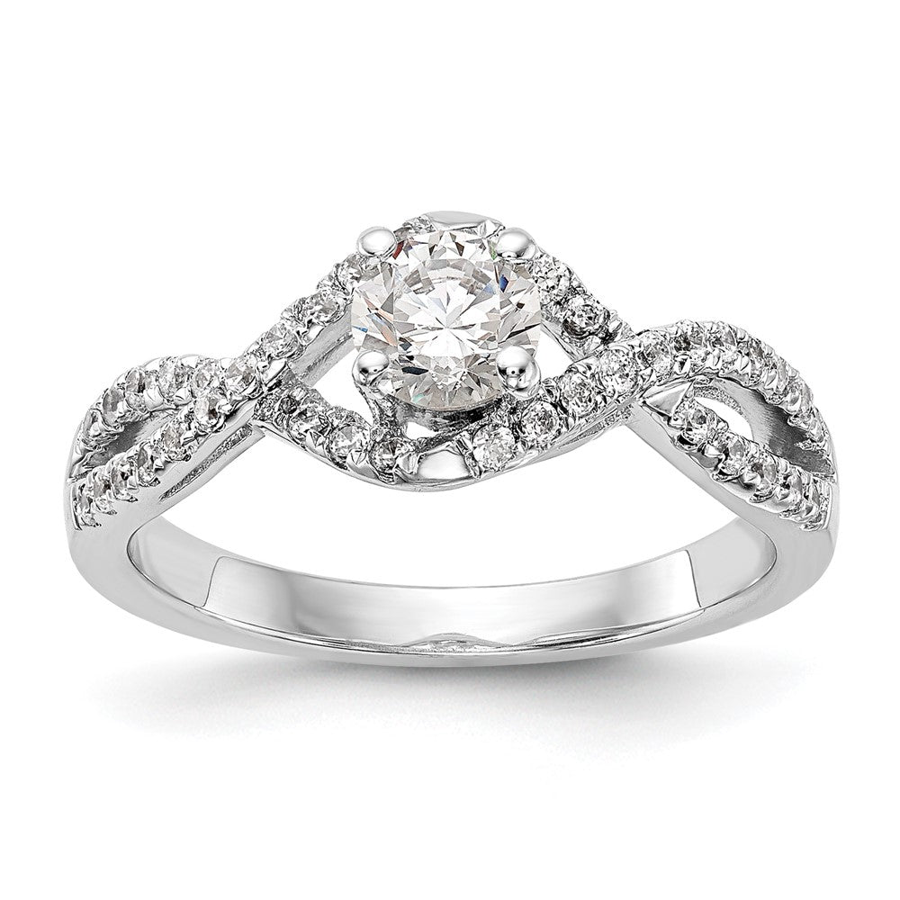 14K Weißgold Verlobungsring mit Labor-gewachsenem Diamant im Rundschliff, VS/SI FGH