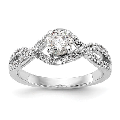 14K Weißgold Verlobungsring mit Labor-gewachsenem Diamant im Rundschliff, VS/SI FGH