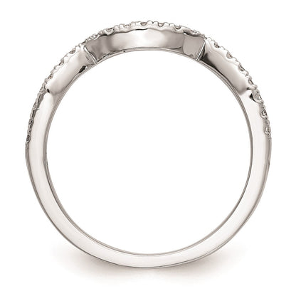 14K Weißgold Ehering mit echten Diamanten