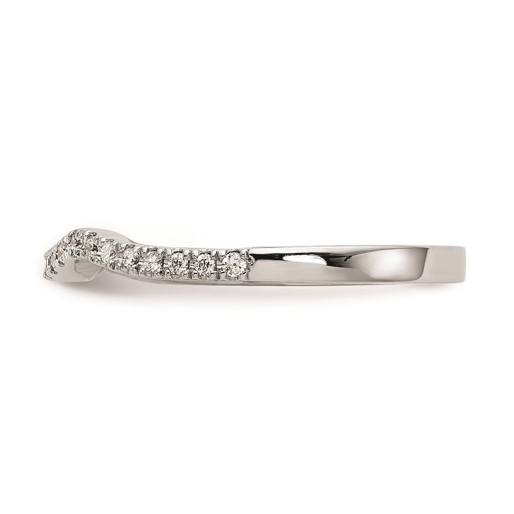 14K Weißgold Ehering mit echten Diamanten