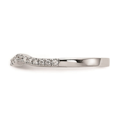 14K Weißgold Ehering mit echten Diamanten