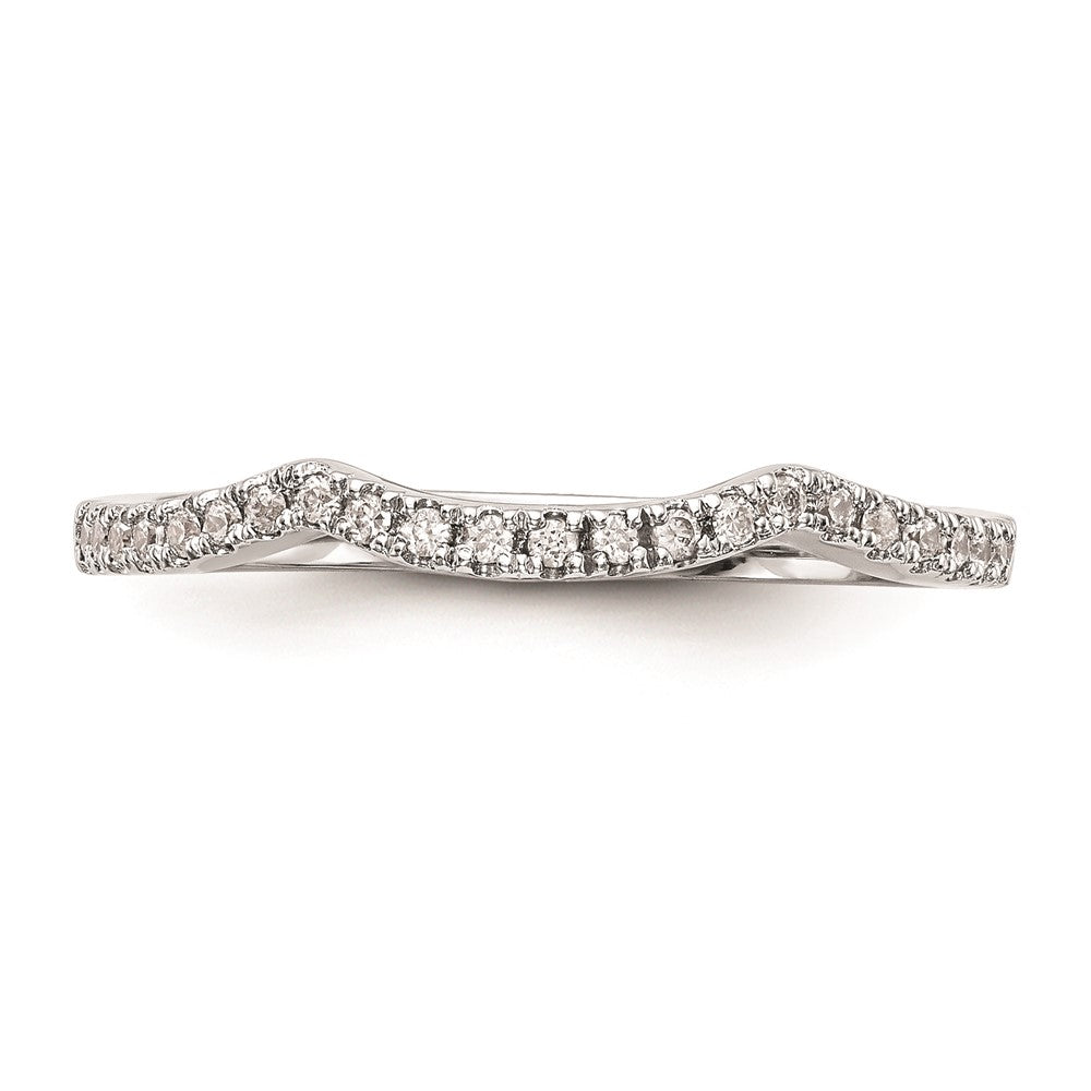 14K Weißgold Ehering mit echten Diamanten