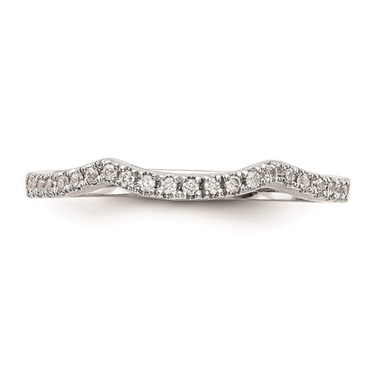14K Weißgold Ehering mit echten Diamanten