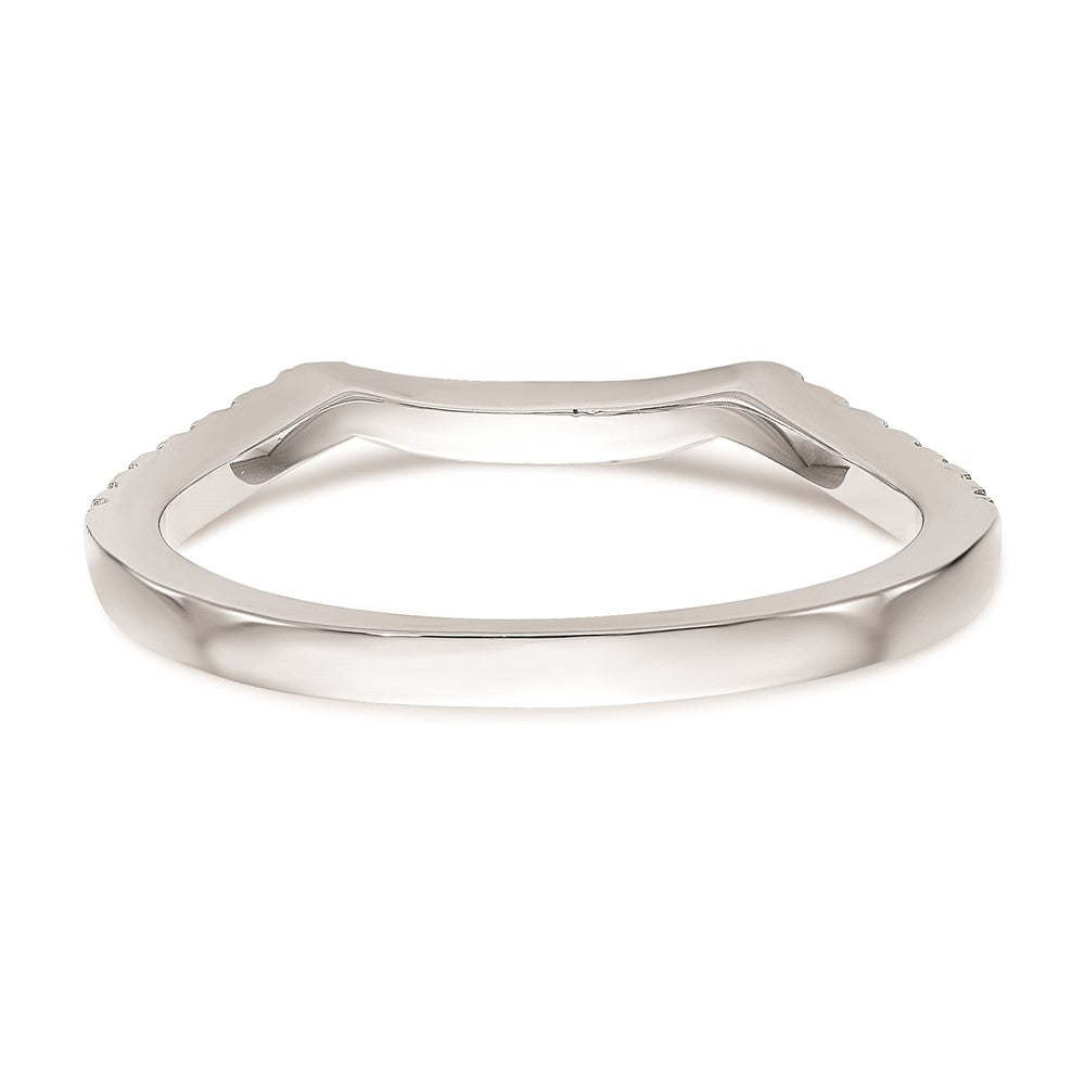 14K Weißgold Ehering mit echten Diamanten